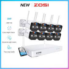 ZOSI 2K Wireless 8CH NVR 3MP Security Home IP Camera System Human Detect  Audio | eBay