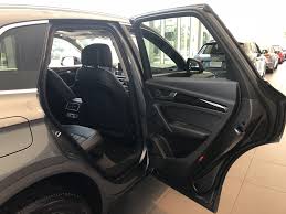 Rear Passenger Door Extended Internal Look At 2018 Audi Q5 In Monsoon Grey Metalic With Black Interior Audi Dealership Used Luxury Cars Audi