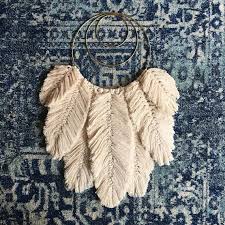 The feathers can be made in different sizes, as well as dyed pre or post construction. Macrame Feather Tutorial Etsy Macrame Feather Macrame Design Macrame Feathers