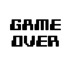 Game Over White Art Print Color Me Happy Art Com In 2021 Video Game Font Game Font Gamer Quotes