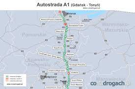 Autostrada a1 , nazywany sun autostrady , to najstarszy europejski highway i najważniejsze we włoszech. Mapa Autostrady A1 Gdansk Torun Mapy I Plany Conadrogach Pl
