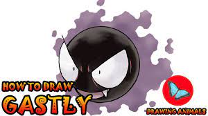 How To Draw Gastly Pokemon | Drawing Animals - YouTube