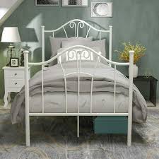 Bed frames are essential to your bedroom setup as they and support your mattress and box spring. Off White Metal Daybed Frame Twin Bed With Trundle Kids Bedroom Furniture Guest For Sale Online Ebay