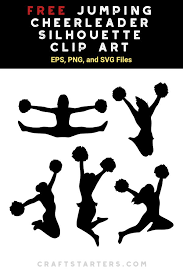 Download Free Jumping Cheerleader Silhouette Clip Art Silhouette Clip Art Clip Art Cheerleading