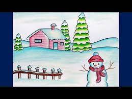 How To Draw Winter Season Scenery Easy Drawing Of Hill Station Drawing For Beginners Youtu Art Drawings For Kids Winter Drawings Scenery Drawing For Kids how to draw winter season scenery