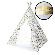Read the quality reviews left by shoppers to make an informed decision. Kids Teepee Tent For Kids No Toxic Chemicals Added Carrying Case Gold Feathers Play Tents Indoor