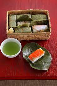 kakinohazushi is a a kind of sushi which has slice of mackerel salmon and small snapper on top of sushi rice pie japanese food sushi kinds of sushi japan food