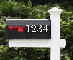 Mailbox numbers can fade over time, but a mailbox plaque number will stay clean and readable for years without potential sun fading. Set Of 2 Mailbox Number Decal 2 Custom Mailbox Numbers Di Etsy