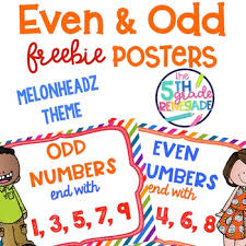 even and odd numbers poster anchor chart freebie