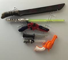 Toy Sword Storage With 2 Dollar Store Hook Racks