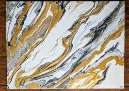 Abstract Black And Gold Acrylic Painting Original Acrylic Fluid Pour Painting Black Gold Marble 18x24 Abstract Art Modern Art Gold Black Abs Gold Abstract Painting Gold Wall Art Abstract Painting