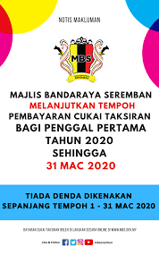 Bertempat di bilik gerakan pejabat daerah dan tanah seremban 2, 24 disember 2008 pada jam 9.00pagi satu majlis taklimat pembahagian harta pusaka kecil dan tanah adat telah berlangsung dengan jayanya. Penangguhan Tarikh Kuatkuasa Denda Cukai Taksiran Portal Rasmi Majlis Bandaraya Seremban Mbs