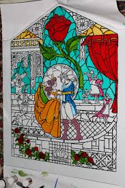 A prince by birth, he was cursed by a mysterious enchantress as punishment for his selfish and cruel nature; Beauty And The Beast Stained Glass Window Display On Behance