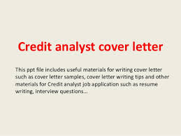 Credit Analyst Cover Letter