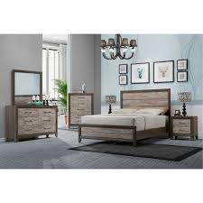 Contemporary Two Tone Walnut 4 Piece Queen Bedroom Set Jaren Bedroom Sets Queen King Bedroom Sets Bedroom Set