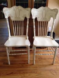 1980s Oak Pressed Wood Chairs Painted With Homemade Chalk Paint Glazed Lightly Distressed Polycrylic Finish Painted Wood Chairs Wood Chair Painted Chairs