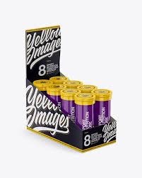 8 Glossy Sport Nutrition Tubes Display Box Mockup Half Side View In Box Mockups On Yellow Images Object Mockups Box Mockup Mockup Free Psd Free Psd Mockups Templates