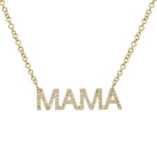 5 out of 5 stars. 14k Yellow Gold Diamond Mama Necklace Maurice S Jewelers