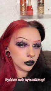 Inspo from @Alexis🕷️ purple spider web makeup #alt