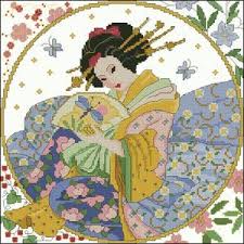Find patterns for kids, adults, and home. Crafts Japanese Artist Hokusai Asian The Lady 1 Counted Cross Stitch Chart Pattern Needlecrafts Yarn