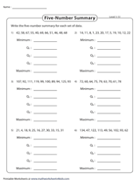 Interpreting categorical and quantitative data. Box And Whisker Plot Worksheets