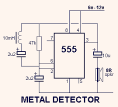 Metal Detector With 555 Schematic Metal Detector Electronic Circuit Design Electronic Schematics