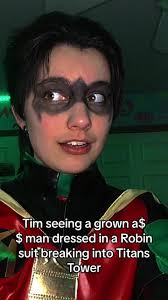 Guy Dressed As Robin Walks Away