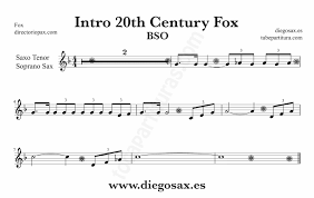 Diegosax Fanfarria De Introduccion De La 20th Century Fox Alfred Newman Partitura Facil De Flauta Violin Saxofon Alto Trompeta Viola Oboe Saxo Tenor Soprano Sax Fliscorno Violonchelo Fagot Baritono Clarinete Viola Trombon