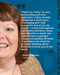 This month's Employee Spotlight goes to Cathy Gould. “Thank you, Cathy, for  your outstanding work and dedication. Cathy recently completed a  particularly challenging year-end process for one of our top clients —