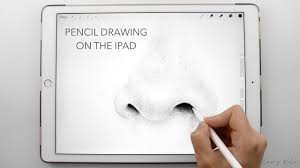 Pencil Drawing On The Ipad Draw A Nose To Practice Your Shading Pencil Drawings Ipad Drawings Ipad