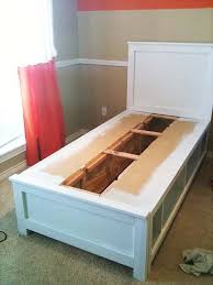 These platform bed plans are cut from plywood and customizable to any mattress size. Diy Twin Bed With Storage Diy Twin Bed Boys Bedding Diy Bed