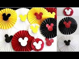 Diy Birthday Decoration At Home Ideas Easy Birthday Decoration Ideas At Home Diy Mickey Mouse Paper Rosette Flower Diy Mickey Decorations Mickey Mouse Birthday Decorations Mickey Mouse Decorations