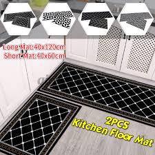 Free shipping on orders over $25 shipped by amazon. 2pcs Home Kitchen Floor Mat Non Slip Runner Anti Fatigue Rug Set Door Decoration Shopee Philippines