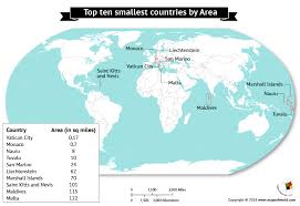 Top Ten Smallest Countries In The World By Area Global Peace Index Deserts Of The World Human Geography
