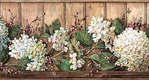 Memory Lane Hydrangea Wallpaper Border Jn1744b Hydrangea Wallpaper Antique Wallpaper Wallpaper Border
