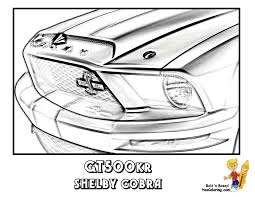 Ford gt car mustang coloring pages to color, print and download for free along with bunch of favorite car mustang coloring page for kids. Fierce Car Coloring Ford Muscle Cars Free Mustangs T Bird