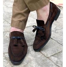 4.3 out of 5 stars. Handmade Chocolate Brown Suede Shoes Men Tassel Moccasin Shoes Rangoli Collections