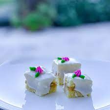 In a large bowl, cream the butter, shortening and sugar until light and fluffy. Caramel Cake Petit Fours The Nerdy Gourmet