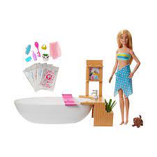 Hallo und herzlich willkommen hier bei uns. Barbie Wellnesstag Puppe Sprudelndes Bad Anziehpuppe Blond Barbie Badewanne Barbie Mytoys
