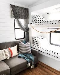 Providing custom rails or fence around here these diy bunk beds would be a big pleasure to build at home and will make outstanding gifts for the kids. Rv Sofa Bed Upgrade Ideas For Your Camper Remodel Barefoot Detour