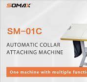 Hot Sale SOMAX SM-01C Automatic Ribbed Collar Attaching Machine Semi-Auto  T-shirt Neck Attachment Device