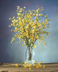 Forsythia Silk Flower Stem Yellow Flower Arrangements Simple Yellow Flower Arrangements Spring Flower Arrangements