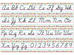 Display it on your classroom bulletin board or . Confetti Cursive Bulletin Board Set At Lakeshore Learning