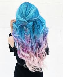 Blue To Pastel Pink Color Melt Hald Up Half Down Braid Cool Hair Color Hair Color Pastel Hair Styles