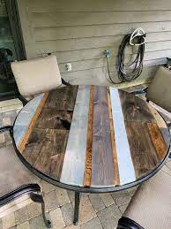 This coffee table was missing its glass top, so mindi replaced it with. Diy Table Top Fixing A Broken Patio Table On A Budget