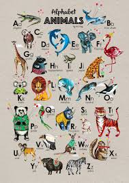 What words do you know that begin with that letter? Animal Poster Animals Alphabet Etsy