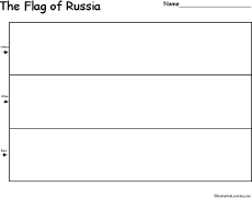 The top is white, the middle is blue, and the bottom is red. Flag Of Russia Printout Enchantedlearning Com