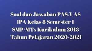 Download Soal Dan Jawaban Pas Uas Ipa Kelas 8 Semester 1 Smp Mts Kurikulum 2013 Tp 2020 2021 Sobang 2