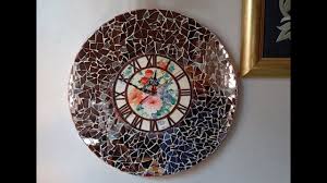 ديكوباج و موزايك مرايا على ساعة حائط decorative plates decor home decor