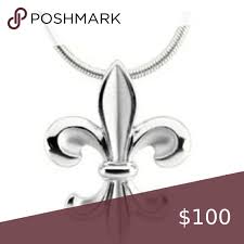 Sterling Silver Fleur Dis Lis Pendant With Chain In 2020 Sterling Silver Jewelry Necklace Womens Jewelry Necklace Sterling Silver